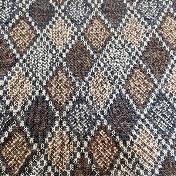 Vintage 60s 70s Lord & Taylor Mod Argyle Knit Collar Shift Dress - Picture 9 of 13